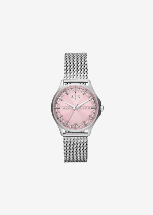 Reloj de malla de acero inoxidable de tres manecillas
