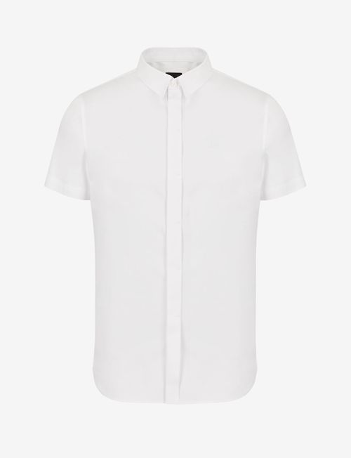 Camisa slim fit de algodón elástico