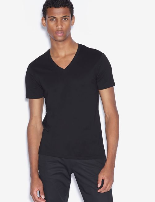 Playera slim fit de algodón pima con cuello de pico