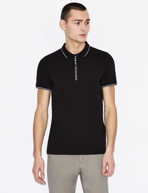 Polo slim fit de punto elástico