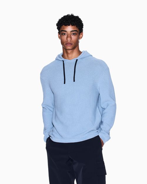 Suéter de punto de arroz con capucha