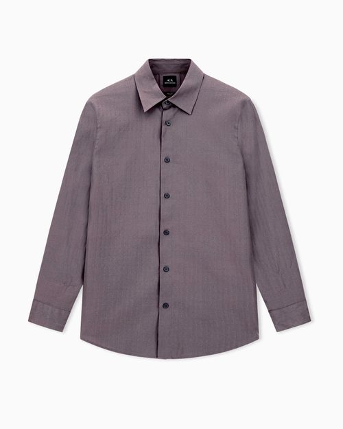 Camisa de algodón jacquard de corte regular