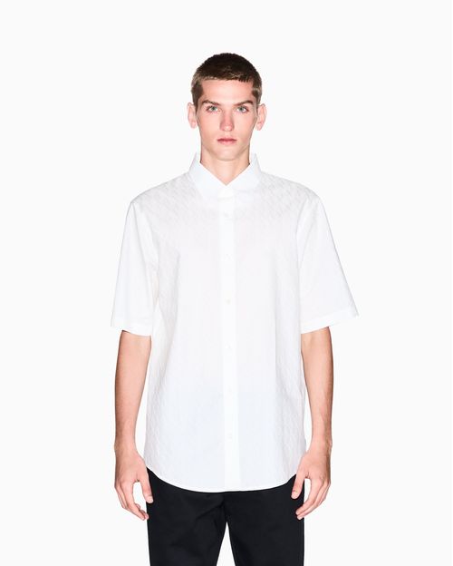 Camisa de jacquard de manga corta de algodón