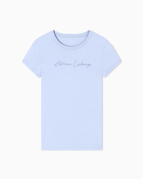 Camiseta de corte entallado con logo brillante