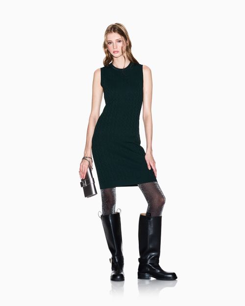 Vestido tubo con logo allover