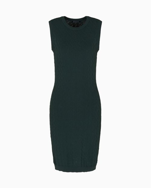 Vestido tubo con logo allover