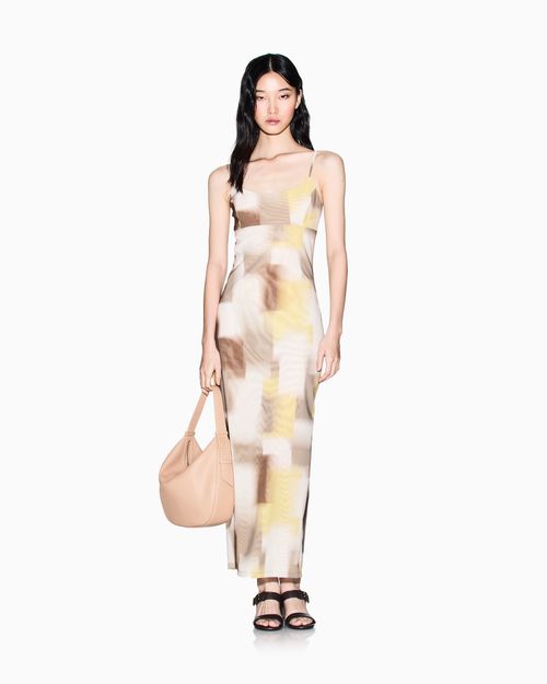 Vestido largo de tejido técnico