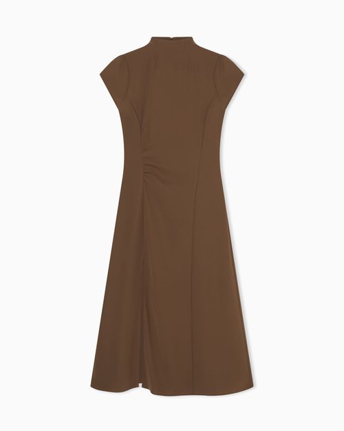 Vestido corto de tela mixta