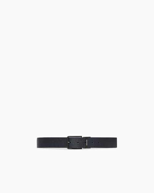 Cinturón reversible de color liso con logo allover