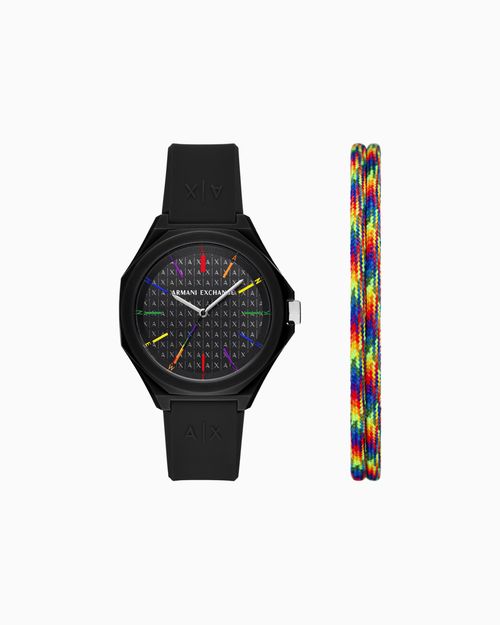 Set de pulsera y reloj de acero inoxidable