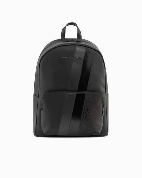 Mochila con monograma y rayas