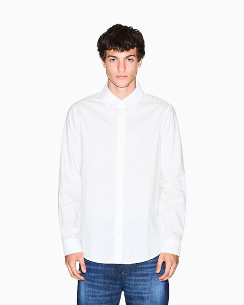 Camisa de jacquard corte regular de algodón