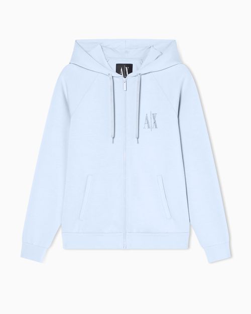 Chamarra con cremallera en tejido mixto