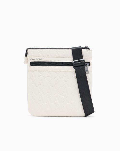 Bolso de hombro plano con logo allover