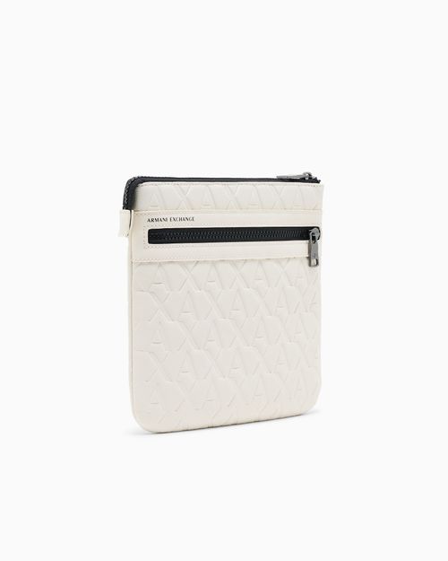 Bolso de hombro plano con logo allover